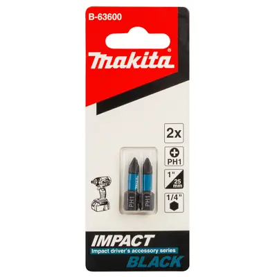 Bits PH1 25 mm 1/4" Impact Black, bilde 2