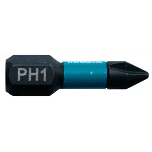 Bits PH1 25 mm 1/4" Impact Black