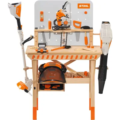 Arbeidsbenk for barn i tre med treleketøy, bilde 3