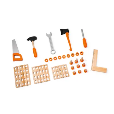 Arbeidsbenk for barn i tre med treleketøy, bilde 4