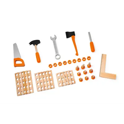 Arbeidsbenk for barn i tre med treleketøy, bilde 4