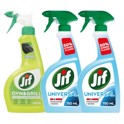 Kit med 1 ovn og grillspray og 2 universalspray