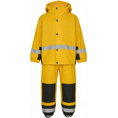 Regnsett PU barn gul