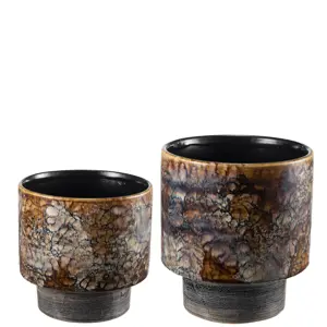 Blomsterpotte Storm sett à 2 stk brun