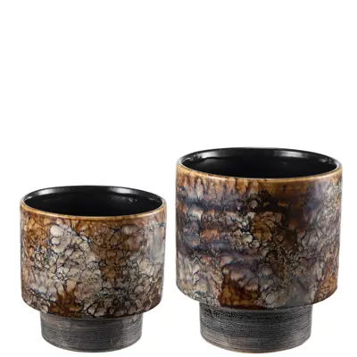 Blomsterpotte Storm sett à 2 stk brun