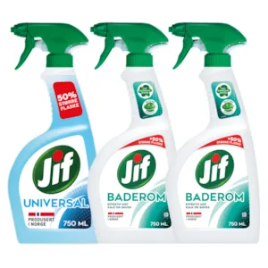 Kit med 1 universalspray og 2 baderomspray