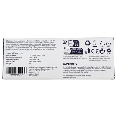 Sensorlampe LED 20 cm 2 pk, bilde 2