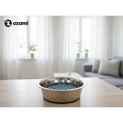 Matskål Slow Feeder blå, bilde 4