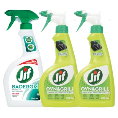 Kit med 1 baderomspray og 2 ovn og grillspray