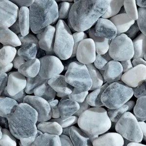 Dekorstein marmor grå rund 10 kg