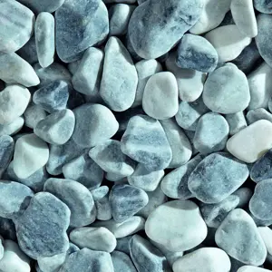 Dekorstein marmor grå rund 10 kg