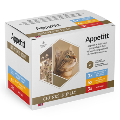 Våtfôr Menyboks mix i gele 12x85 g