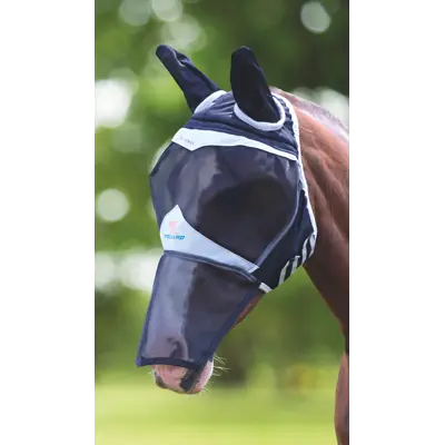 Fluemaske med ører og nese svart