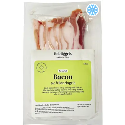 Tørrsaltet Bacon, Frilandsgris 125 g