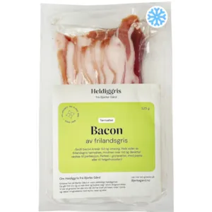Tørrsaltet Bacon, Frilandsgris 125 g