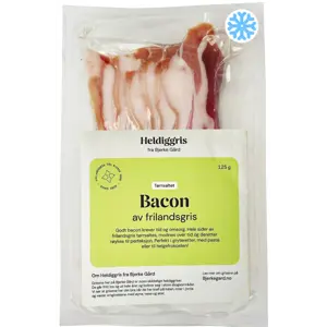 Tørrsaltet Bacon, Frilandsgris 125 g