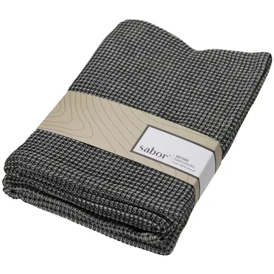 Kjøkkenhåndkle 2 pk svart, hvitt