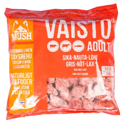Hundefôr Vaisto frosset gris-okse-laks 3 kg