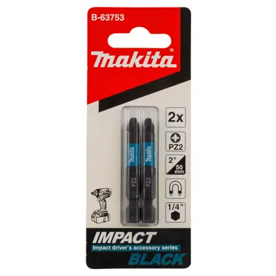 Bits PZ2 50 mm 1/4" Impact Black, bilde 2