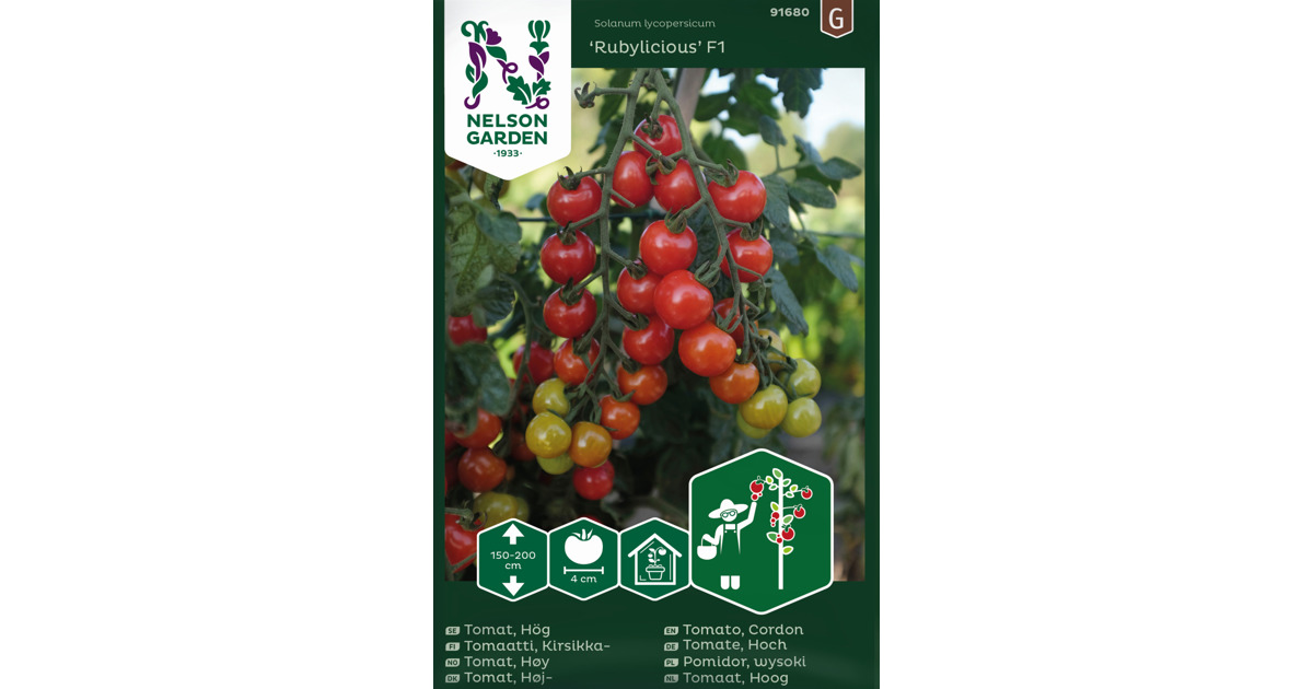 Rubylicious Tomato Frø cherrytomat høy Rubylicious | Nelson Garden | Felleskjøpet