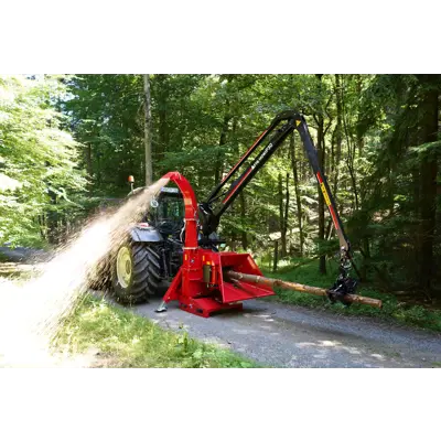 Flishugger TP 250 PTO drift med kran