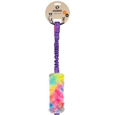 Hundeleke gummiball med strikk