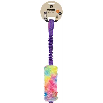 Hundeleke gummiball med strikk