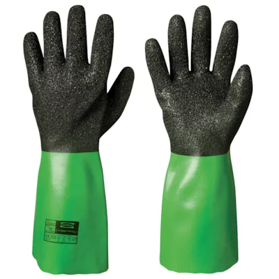 Kjemikaliehansker PVC grønn