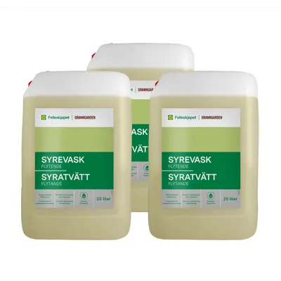 Syrevask flytende 3 x 25 L 
