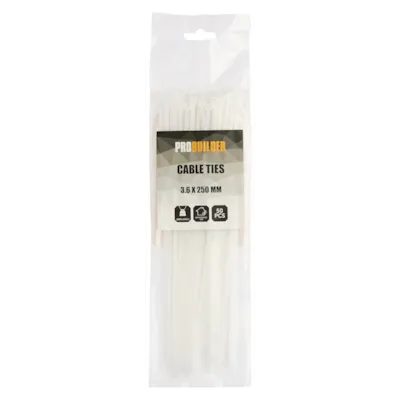 Kabelstrips 3,6 x 250 mm 50 stk. hvit, bilde 2