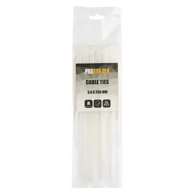 Kabelstrips 3,6 x 250 mm 50 stk. hvit, bilde 2