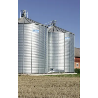 Utendørs rund lagringssilo