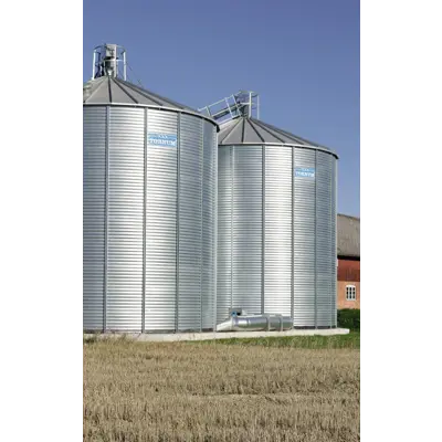 Utendørs rund lagringssilo