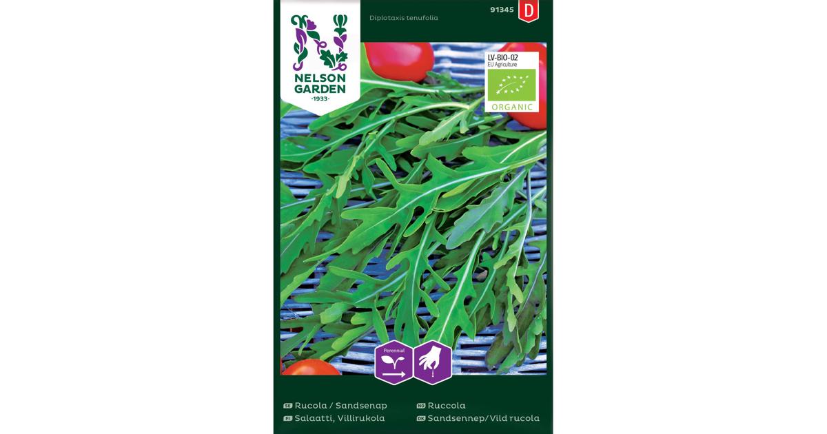 Frø ruccola økologisk | Nelson Garden | Felleskjøpet