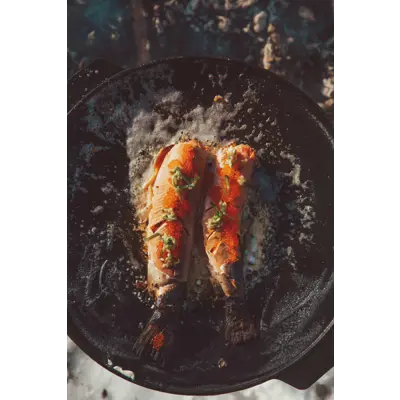 Stekehelle støpejern med 3 bein Ø45 cm, bilde 5