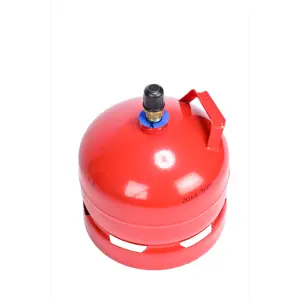 Propanflaske og gass 5 kg stål påtrykksventil