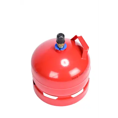 Propanflaske og gass 5 kg stål påtrykksventil