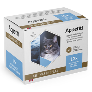 Våtfôr kolje og reke i gele 12x85 g