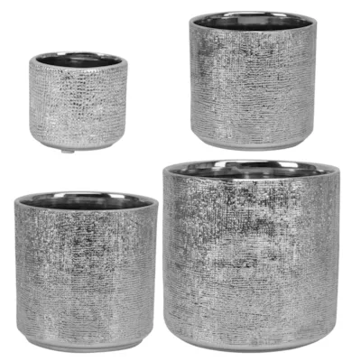 Blomsterpotte Verena sett à 4 stk sølv