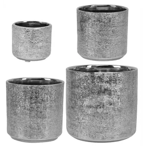 Blomsterpotte Verena sett à 4 stk sølv