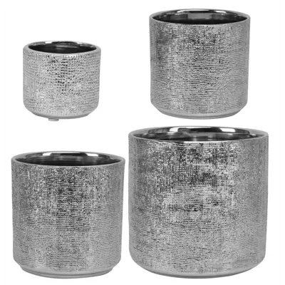 Blomsterpotte Verena sett à 4 stk sølv