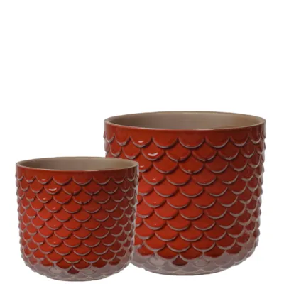 Blomsterpotte Fjellet rød sett à 2 stk