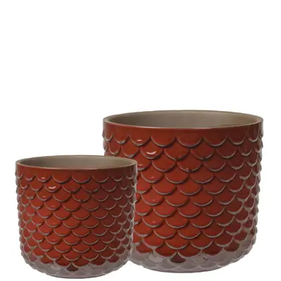 Blomsterpotte Fjellet sett à 2 stk rød