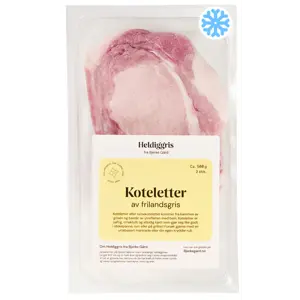Fryste Fryste Koteletter av Frilandsgris 2 pk