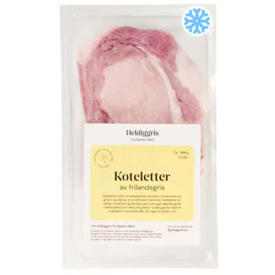Fryste Fryste Koteletter av Frilandsgris 2 pk