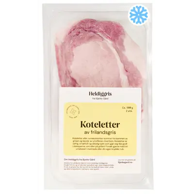 Fryste Fryste Koteletter av Frilandsgris 2 pk