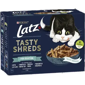 Våtfôr Tasty Shreds fisk 12x80 g