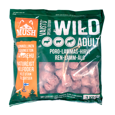 Hundefôr Vaisto Wild elg-lam-rein frosset 3 kg