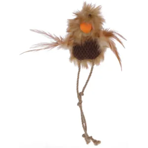 Katteleke villfugl med fjær