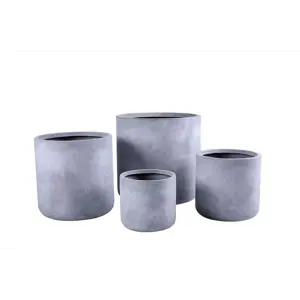 Blomsterpotte Fiberclay sett à 4 stk grå